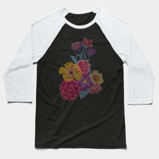 Dotty Flowers Baseball T-Shirt